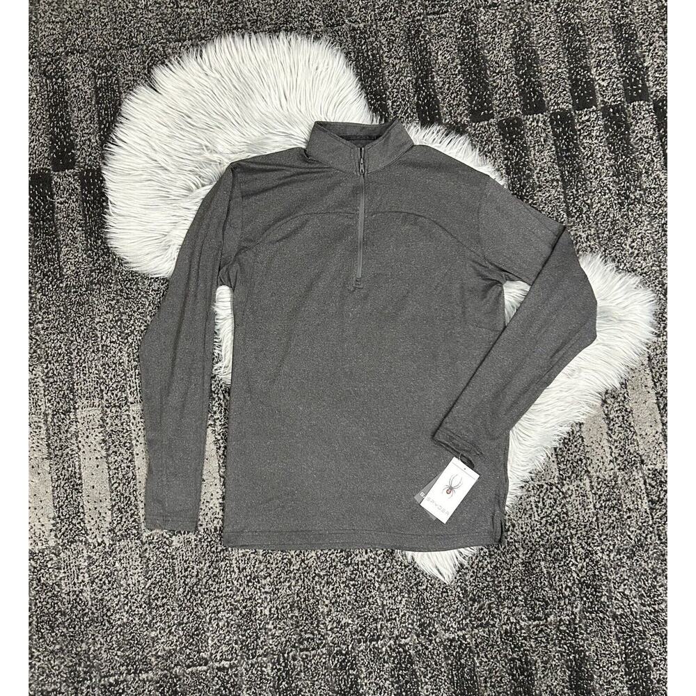 Spyder S17916 Men's Spyre‎ Quarter-Zip-Black Frost Size Large